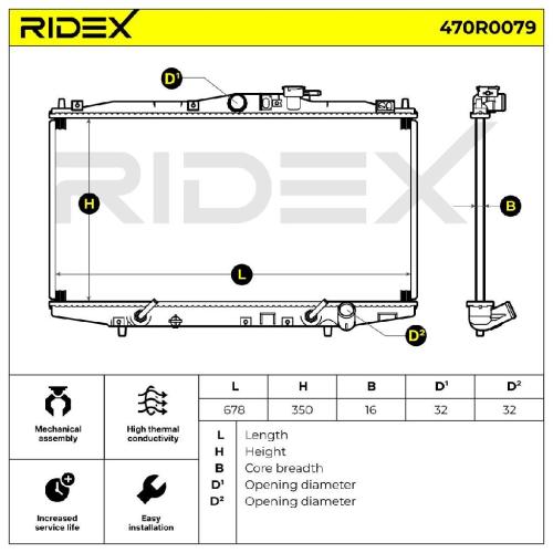 RIDEX 470R0079 Motorkühler / Wasserkühler für HONDA Accord VI Limousine Bild RIDEX 470R0079 Motorkühler / Wasserkühler für HONDA Accord VI Limousine