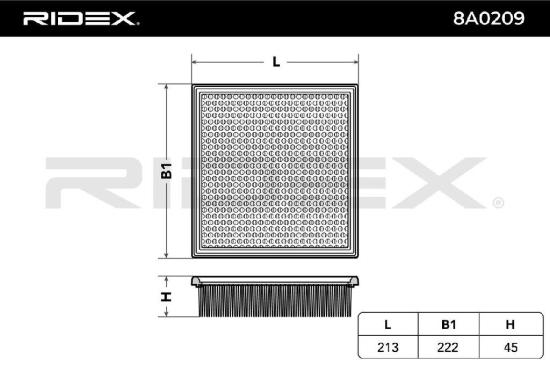 RIDEX 8A0209 Motor Luftfilter Filtereinsatz für JEEP GRAND CHEROKEE IV (WK, WK2) Bild RIDEX 8A0209 Motor Luftfilter Filtereinsatz für JEEP GRAND CHEROKEE IV (WK, WK2)