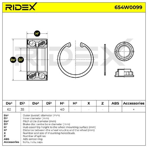 RIDEX 654W0099 Radlagersatz pro 1 Rad Vorne beidseitig für SUZUKI SWIFT III Bild RIDEX 654W0099 Radlagersatz pro 1 Rad Vorne beidseitig für SUZUKI SWIFT III