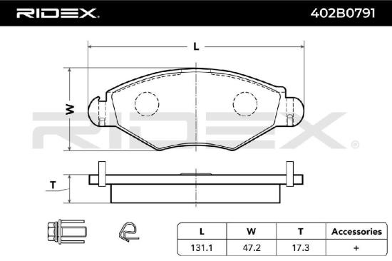 RIDEX Bremsbelagsatz Bremsbeläge Vorne passend für PEUGEOT 206 Schrägheck (2A/C) Bild RIDEX Bremsbelagsatz Bremsbeläge Vorne passend für PEUGEOT 206 Schrägheck (2A/C)