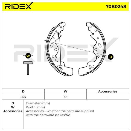 RIDEX Bremsbacken Satz für Trommelbremse Hinten mit Hebel für LAND ROVER 70B0248 Bild RIDEX Bremsbacken Satz für Trommelbremse Hinten mit Hebel für LAND ROVER 70B0248