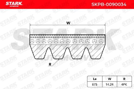 Keilrippenriemen STARK 4PK0875 für HYUNDAI i10 (PA) für KIA Picanto (SA) Bild Keilrippenriemen STARK 4PK0875 für HYUNDAI i10 (PA) für KIA Picanto (SA)