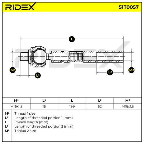 RIDEX Axialgelenk Spurstange Vorne beidseitig für CITROËN C5 II Break (RE) Bild RIDEX Axialgelenk Spurstange Vorne beidseitig für CITROËN C5 II Break (RE)