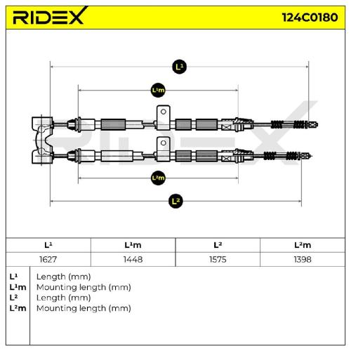 RIDEX Handbremsseil Hinten Rechts Links für FORD Fiesta Mk4 Schrägheck Bild RIDEX Handbremsseil Hinten Rechts Links für FORD Fiesta Mk4 Schrägheck