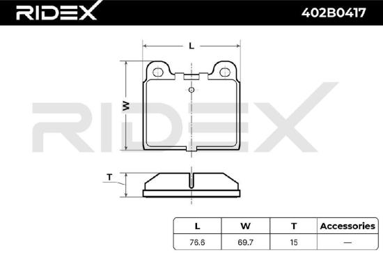 RIDEX Bremsbelagsatz Bremsbeläge Vorne für VW Transporter T1II Bus für OPEL Bild RIDEX Bremsbelagsatz Bremsbeläge Vorne für VW Transporter T1II Bus für OPEL