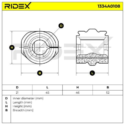 RIDEX 1334A0108 Stabilisatorlager Gummilager Lagerung Vorne für CITROËN Bild RIDEX 1334A0108 Stabilisatorlager Gummilager Lagerung Vorne für CITROËN