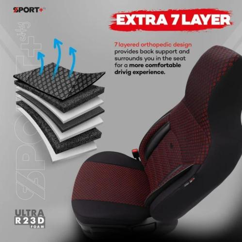 Otom OTOMSPTPLS103CTY Universal Sitzschonbezug Vorne und Hinten Satz Schwarz Rot Bild Otom OTOMSPTPLS103CTY Universal Sitzschonbezug Vorne und Hinten Satz Schwarz Rot