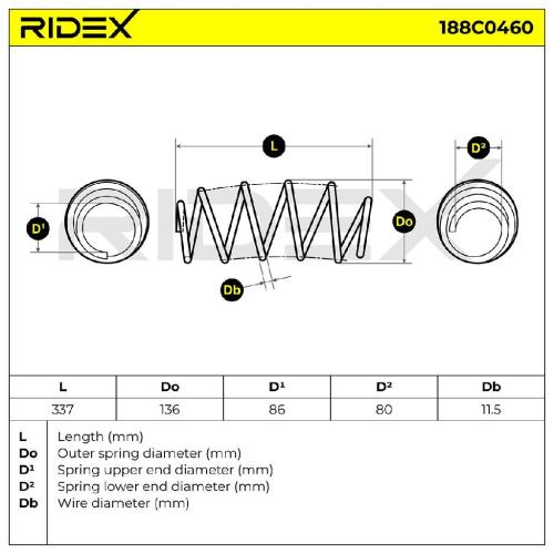 RIDEX 188C0460 2x Federn Fahrwerksfedern Vorne für FORD FUSION (JU) 1215301 Bild RIDEX 188C0460 2x Federn Fahrwerksfedern Vorne für FORD FUSION (JU) 1215301