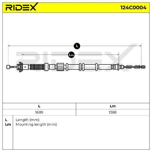 RIDEX Handbremsseil Hinten Rechts für FIAT GRANDE PUNTO (199) Bild RIDEX Handbremsseil Hinten Rechts für FIAT GRANDE PUNTO (199)