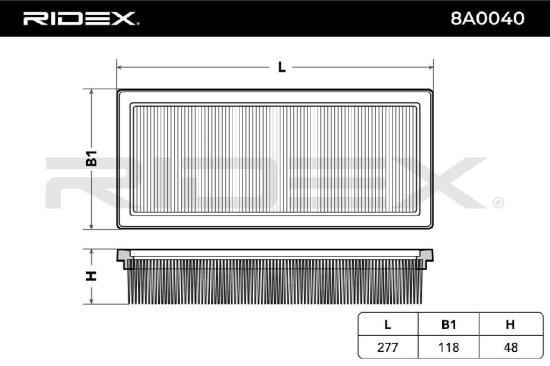 RIDEX 8A0040 Luftfilter für FIAT PANDA (169) PUNTO EVO (199) für RENAULT Bild RIDEX 8A0040 Luftfilter für FIAT PANDA (169) PUNTO EVO (199) für RENAULT