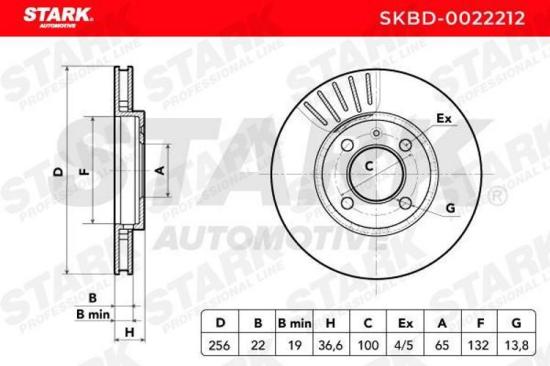 STARK SKBD-0022212 2x Bremsscheiben Vorne Ø256mm Belüftet für VW 1S0615301 Bild STARK SKBD-0022212 2x Bremsscheiben Vorne Ø256mm Belüftet für VW 1S0615301