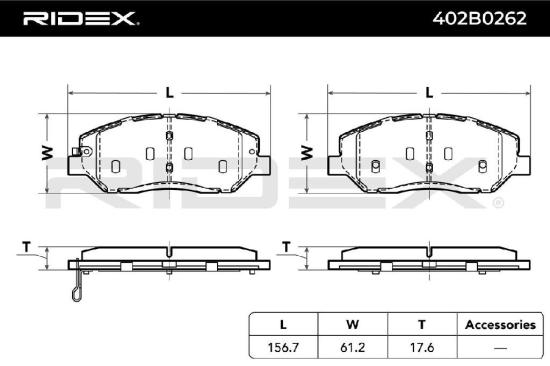 RIDEX Bremsbelagsatz Bremsbeläge Vorne für KIA SORENTO I (JC) für HYUNDAI Bild RIDEX Bremsbelagsatz Bremsbeläge Vorne für KIA SORENTO I (JC) für HYUNDAI