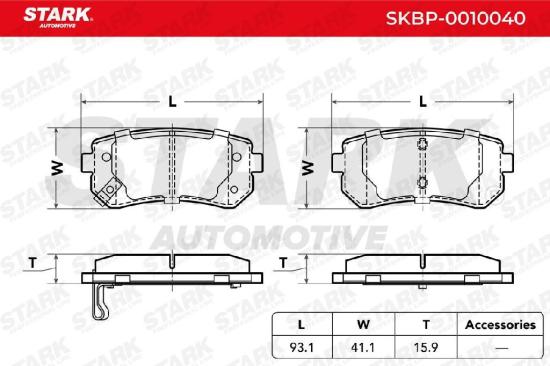 STARK Bremsbelagsatz Bremsbeläge Hinten für HYUNDAI Tucson (TL, TLE) für KIA Bild STARK Bremsbelagsatz Bremsbeläge Hinten für HYUNDAI Tucson (TL, TLE) für KIA