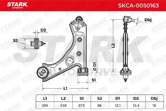 STARK SKCA-0050163 Lenker Radaufhängung Querlenker Front links für OPEL 3520Y4 Bild STARK SKCA-0050163 Lenker Radaufhängung Querlenker Front links für OPEL 3520Y4