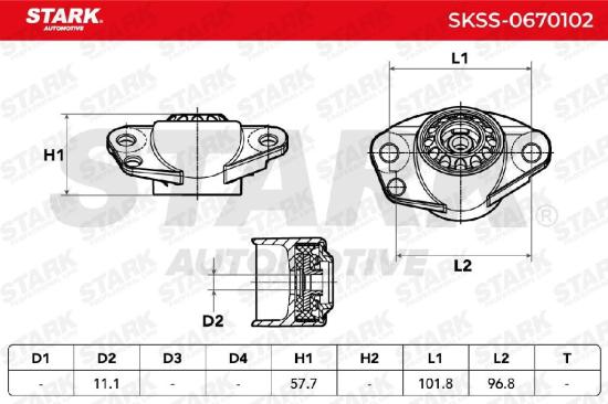 STARK SKSS-0670102 Federbeinstützlager ohne Kugellager Hinten für VW 1J0513353A Bild STARK SKSS-0670102 Federbeinstützlager ohne Kugellager Hinten für VW 1J0513353A