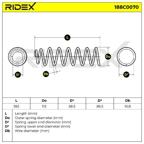 RIDEX 188C0070 2x Federn Fahrwerksfedern Hinten für AUDI A4 Limousine Bild RIDEX 188C0070 2x Federn Fahrwerksfedern Hinten für AUDI A4 Limousine