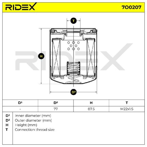 RIDEX Ölfilter Motorölfilter Anschraubfilter 7O0207 für CITROËN JUMPER Kasten Bild RIDEX Ölfilter Motorölfilter Anschraubfilter 7O0207 für CITROËN JUMPER Kasten