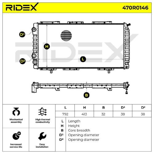 RIDEX 470R0146 Motorkühler / Wasserkühler passend für PEUGEOT BOXER Kasten Bild RIDEX 470R0146 Motorkühler / Wasserkühler passend für PEUGEOT BOXER Kasten