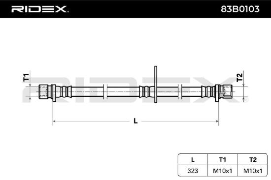 RIDEX Bremsschlauch 83B0103 HINTEN BREMSSCHLÄUCHE Länge: 323mm für HONDA Bild RIDEX Bremsschlauch 83B0103 HINTEN BREMSSCHLÄUCHE Länge: 323mm für HONDA