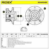 RIDEX 654W0490 Radlagersatz pro 1 Rad Vorne beidseitig für AUDI A3 Sportback