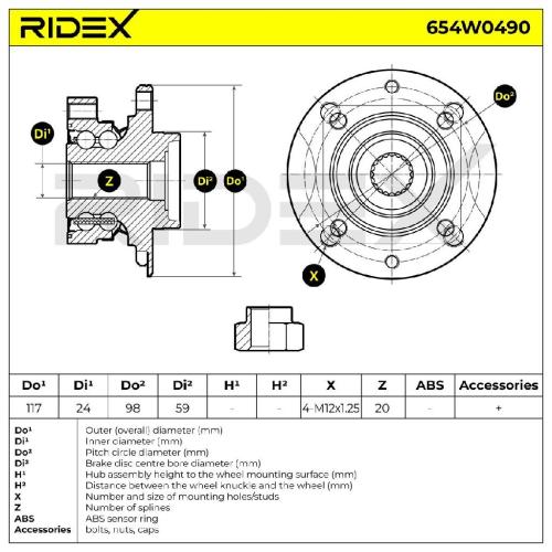 RIDEX 654W0490 Radlagersatz pro 1 Rad Vorne beidseitig für AUDI A3 Sportback Bild RIDEX 654W0490 Radlagersatz pro 1 Rad Vorne beidseitig für AUDI A3 Sportback