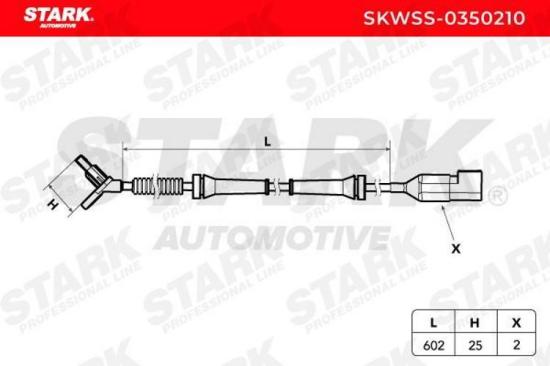 STARK ABS-Sensor SKWSS-0350210 Vorderachse beidseitig Sensorart: Hallsensor Bild STARK ABS-Sensor SKWSS-0350210 Vorderachse beidseitig Sensorart: Hallsensor