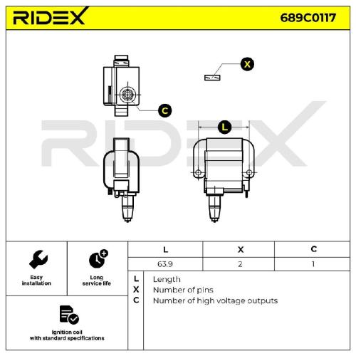 RIDEX 689C0117 Zündspule 12V für HONDA CIVIC VI Hatchback (EJ, EK) 30500P0AA01 Bild RIDEX 689C0117 Zündspule 12V für HONDA CIVIC VI Hatchback (EJ, EK) 30500P0AA01
