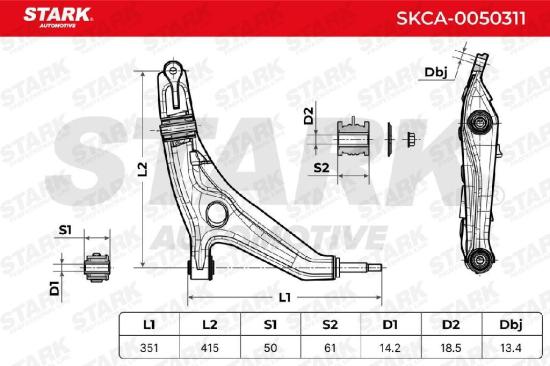 STARK SKCA-0050311 Lenker Radaufhängung Querlenker Front für HONDA CR-V I (RD) Bild STARK SKCA-0050311 Lenker Radaufhängung Querlenker Front für HONDA CR-V I (RD)