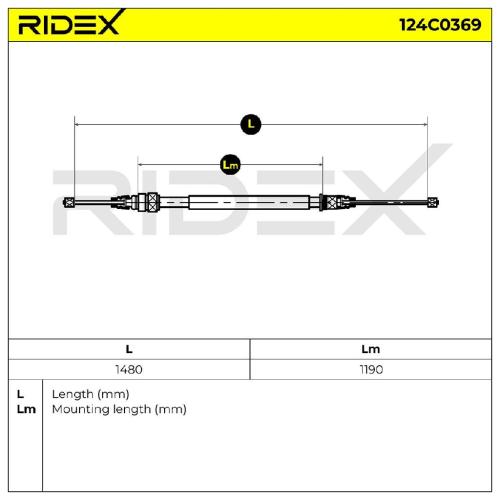 RIDEX Handbremsseil Hinten für RENAULT Clio 1 (B/C57, 5/357) Bild RIDEX Handbremsseil Hinten für RENAULT Clio 1 (B/C57, 5/357)