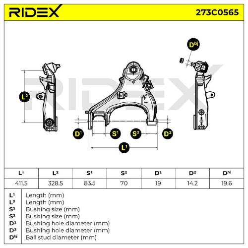RIDEX 273C0565 Lenker Radaufhängung Querlenker Front links für NISSAN NAVARA Bild RIDEX 273C0565 Lenker Radaufhängung Querlenker Front links für NISSAN NAVARA