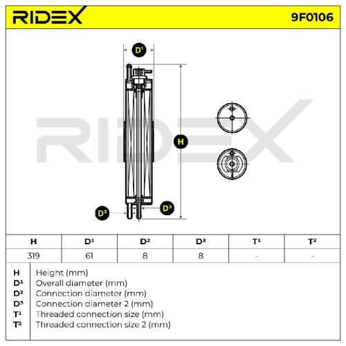 RIDEX 9F0106 Kraftstofffilter Petrol Filter Line Filter für BMW 3 Limousine Bild RIDEX 9F0106 Kraftstofffilter Petrol Filter Line Filter für BMW 3 Limousine