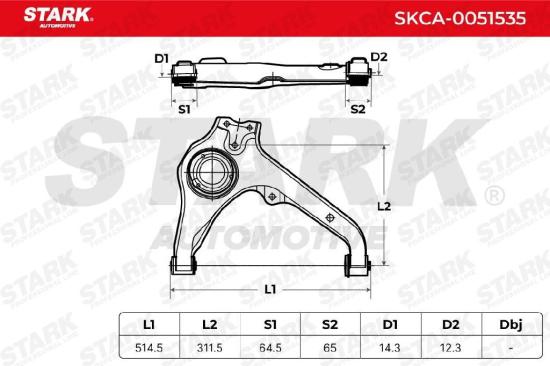 STARK SKCA-0051535 Lenker Radaufhängung Querlenker Front links für SUZUKI Bild STARK SKCA-0051535 Lenker Radaufhängung Querlenker Front links für SUZUKI