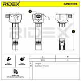 RIDEX 689C0189 Zündspule für HONDA CIVIC VIII Hatchback (FN, FK) 134044
