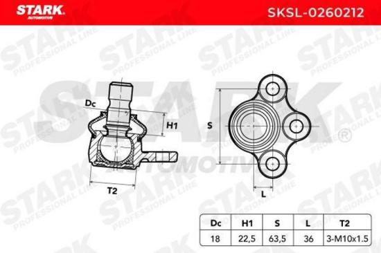 STARK SKSL-0260212 Traggelenk Führungsgelenk Vorne unten passend für PEUGEOT 207 Bild STARK SKSL-0260212 Traggelenk Führungsgelenk Vorne unten passend für PEUGEOT 207