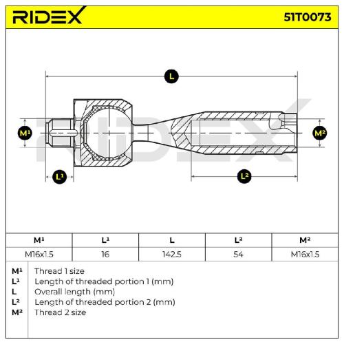 RIDEX Axialgelenk Spurstange Vorne beidseitig für AUDI A8 (4E2, 4E8) Bild RIDEX Axialgelenk Spurstange Vorne beidseitig für AUDI A8 (4E2, 4E8)