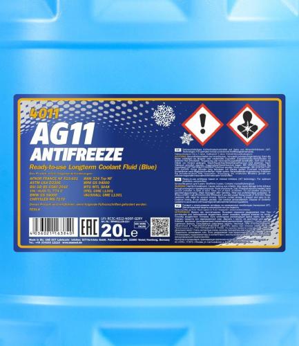 MANNOL Kühlmittel Kühlflüssigkeit G11 Blau Fertigmischung 20L Kühlerfrostschutz Bild MANNOL Kühlmittel Kühlflüssigkeit G11 Blau Fertigmischung 20L Kühlerfrostschutz
