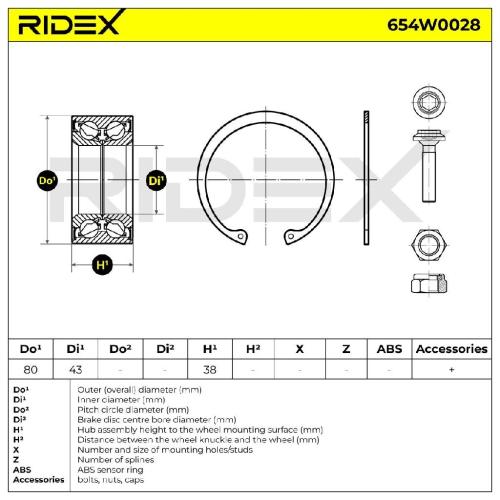 RIDEX 654W0028 Radlagersatz pro 1 Rad Vorne für AUDI A4 Avant (8D5, B5) Bild RIDEX 654W0028 Radlagersatz pro 1 Rad Vorne für AUDI A4 Avant (8D5, B5)