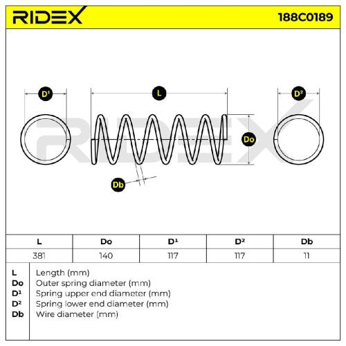 RIDEX 188C0189 2x Federn Fahrwerksfedern Vorne für FORD KA (RB) 1028829 Bild RIDEX 188C0189 2x Federn Fahrwerksfedern Vorne für FORD KA (RB) 1028829
