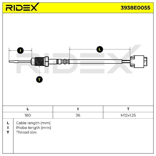 RIDEX 3938E0055 Abgastemperatursensor 2-Polig für NISSAN NP300 Navara Pickup Bild RIDEX 3938E0055 Abgastemperatursensor 2-Polig für NISSAN NP300 Navara Pickup