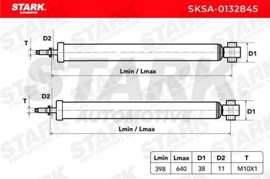 STARK SKSA-0132845 2x Stoßdämpfer Gasdruck Hinten für VW Golf 1V Schrägheck Bild STARK SKSA-0132845 2x Stoßdämpfer Gasdruck Hinten für VW Golf 1V Schrägheck