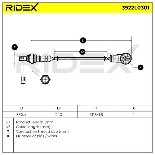 RIDEX 3922L0301 Lambdasonde Oxygen O2 Sensor Beheizt passend für MERCEDES-BENZ Bild RIDEX 3922L0301 Lambdasonde Oxygen O2 Sensor Beheizt passend für MERCEDES-BENZ