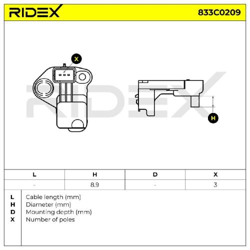 RIDEX Kurbelwellensensor 833C0209 für FORD Fiesta Mk5 Schrägheck S-MAX (WA6) Bild RIDEX Kurbelwellensensor 833C0209 für FORD Fiesta Mk5 Schrägheck S-MAX (WA6)