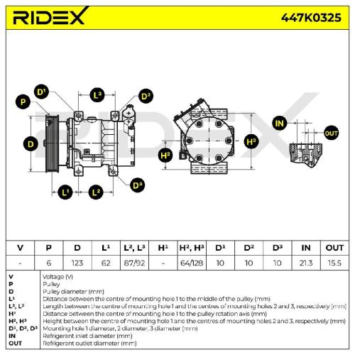 RIDEX A/C Kompressor für Klimaanlage Klimakompressor PAG 46 mit 123mm 926003639R Bild RIDEX A/C Kompressor für Klimaanlage Klimakompressor PAG 46 mit 123mm 926003639R