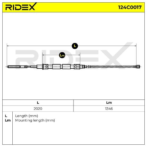 RIDEX Handbremsseil Hinten für VW Caddy I Pickup (14) Bild RIDEX Handbremsseil Hinten für VW Caddy I Pickup (14)