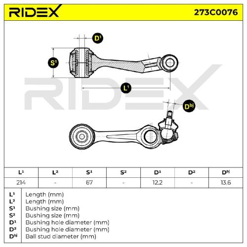 RIDEX 273C0076 Lenker Radaufhängung Querlenker Front passend für MERCEDES-BENZ Bild RIDEX 273C0076 Lenker Radaufhängung Querlenker Front passend für MERCEDES-BENZ