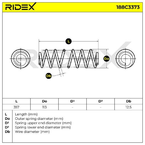 RIDEX 188C3373 2x Federn Fahrwerksfedern Hinten für VW Passat Variant Bild RIDEX 188C3373 2x Federn Fahrwerksfedern Hinten für VW Passat Variant