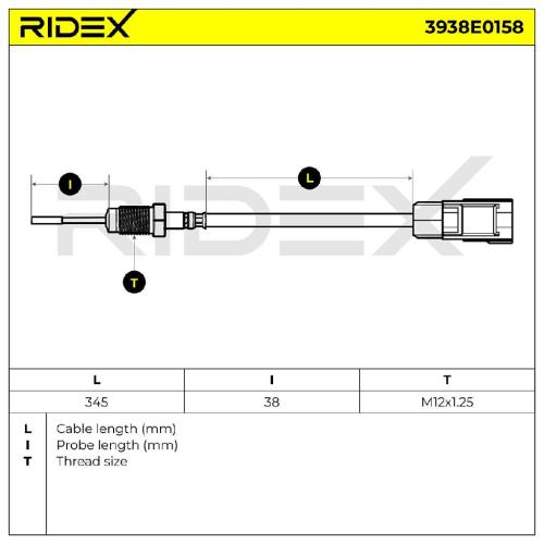 RIDEX 3938E0158 Abgastemperatursensor 2-Polig für FORD Focus II Schrägheck Bild RIDEX 3938E0158 Abgastemperatursensor 2-Polig für FORD Focus II Schrägheck