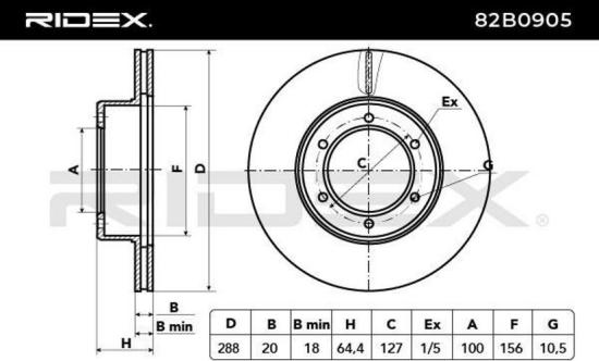RIDEX 82B0905 2x Bremsscheiben Vorne Ø289mm Belüftet für TOYOTA 4351235110 Bild RIDEX 82B0905 2x Bremsscheiben Vorne Ø289mm Belüftet für TOYOTA 4351235110