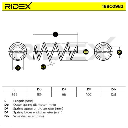 RIDEX 188C0982 2x Federn Fahrwerksfedern Vorne passend für MERCEDES-BENZ Bild RIDEX 188C0982 2x Federn Fahrwerksfedern Vorne passend für MERCEDES-BENZ