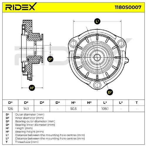 RIDEX 1180S0007 Federbeinstützlager ohne Wälzlager Vorne beidseitig für VW Bild RIDEX 1180S0007 Federbeinstützlager ohne Wälzlager Vorne beidseitig für VW